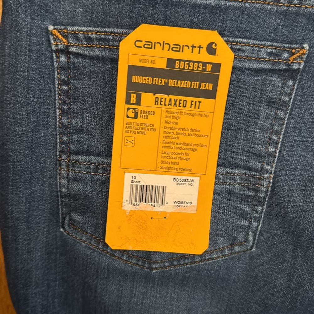 Carhartt Rugged Flex Relaxed Fit Women’s Blue Jeans size 10 Short - Picture 10 of 16